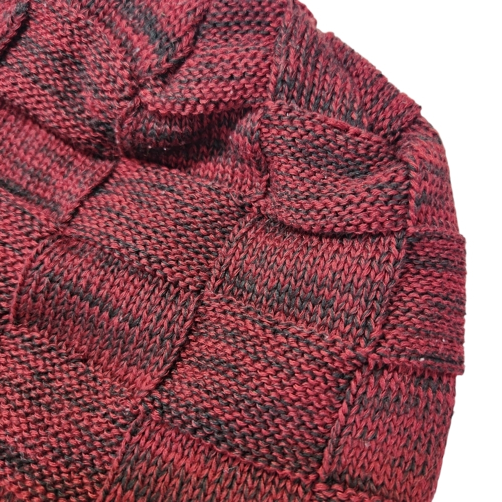 Senker Red Black Knit Beanie Fleece Lined - Picture 3 of 5